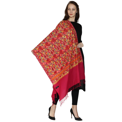 Women's Aari Embroidered Wool Stole